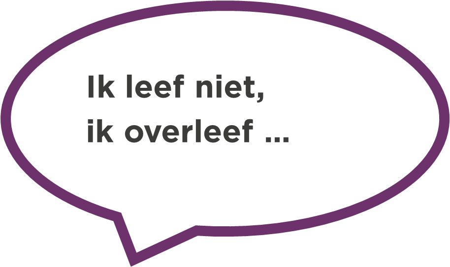 Ik leef niet, ik overleef ... Ik leef niet, ik overleef ...